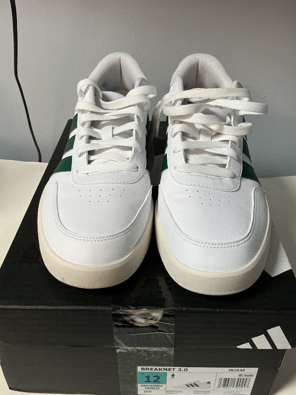 Adidas Breaknet 3.0 Men’s Green and White Sneakers Size 12